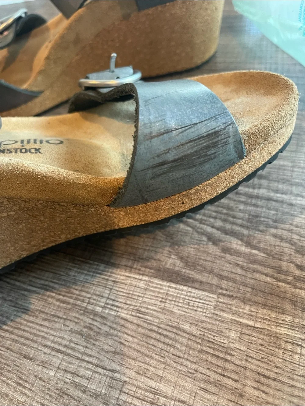 Papillio by Birkenstock Soley wedge gray size 37